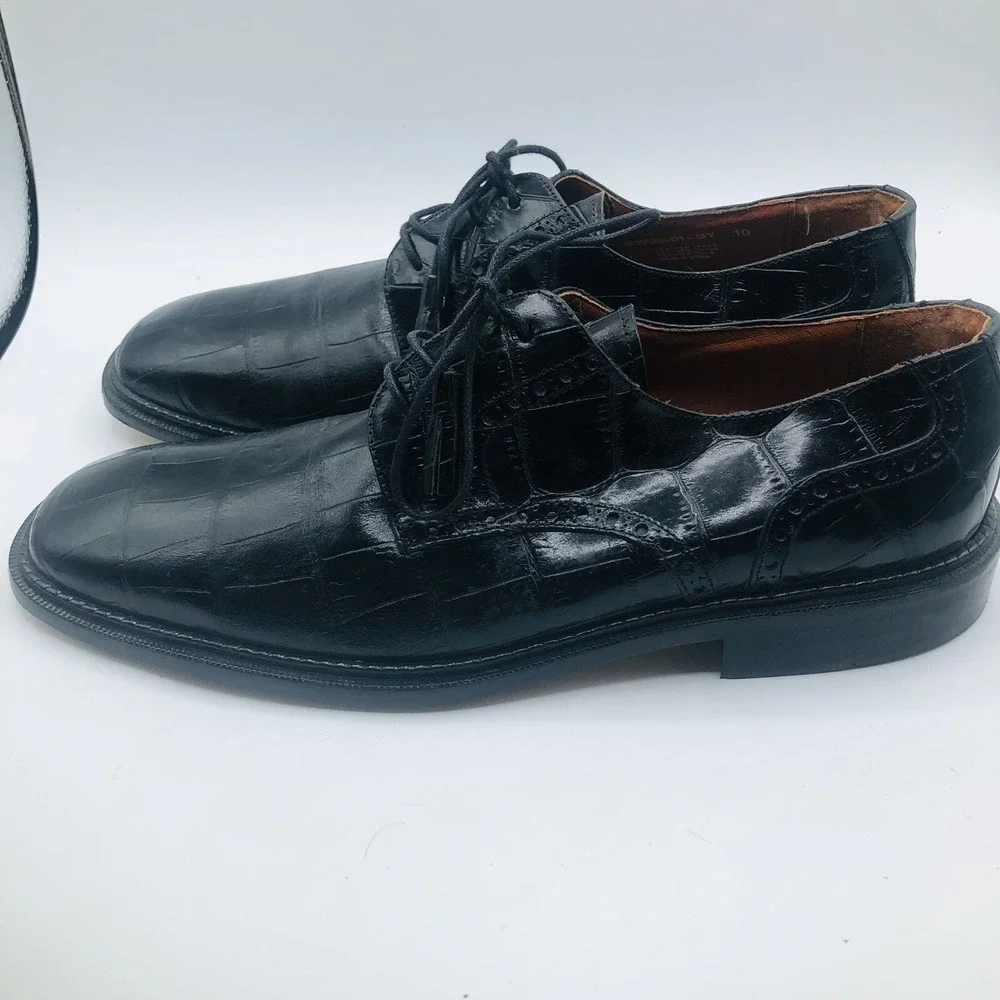 Brass Boot Men's shoes size 10M Black Patent‎ leather Dress Oxfords